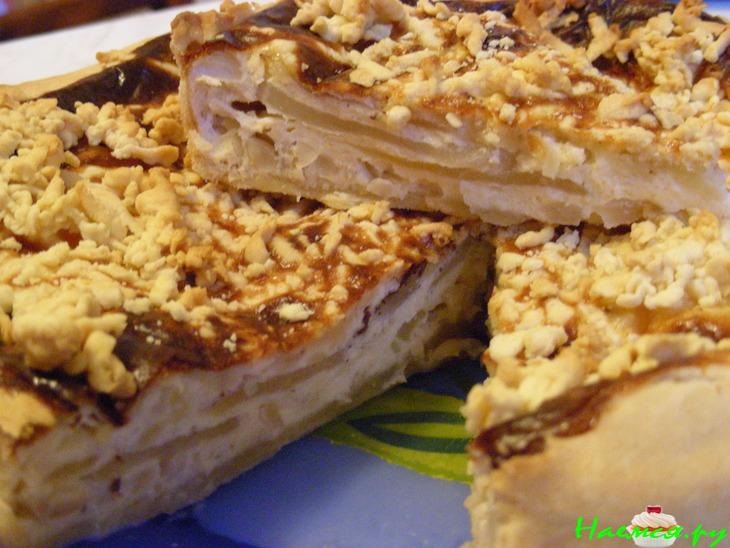 Грушевый пирог с творожной заливкой Грушевый пирог с творожной заливкой