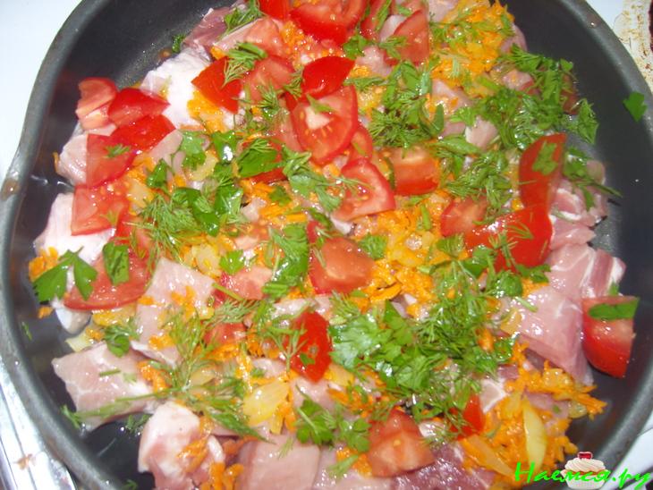 Свинина с овощами (очень вкусно)