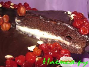 Шоколадный тортик с нежным белым центром Шоколадный тортик с нежным белым центром