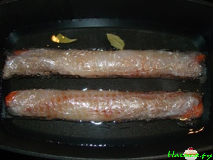 Заливная рыба (судак с лососем)