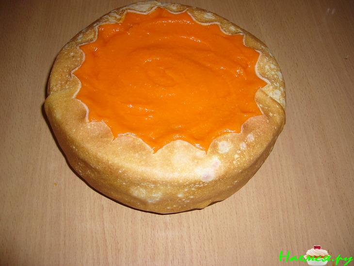 Сладкий блинный тыквенный пирог