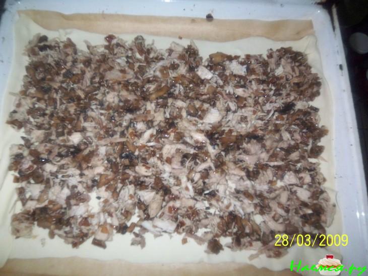 Пирог с курицей и грибами