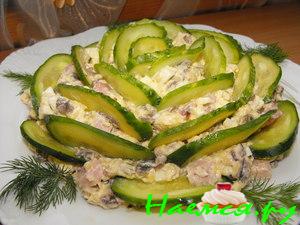 Салат с ветчиной «Изумрудный»