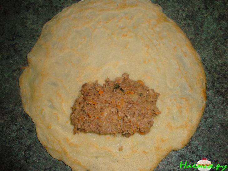 Хрустящие блинчики с мясом