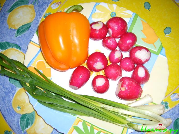 Салат с редиской и перцем "Душевный"