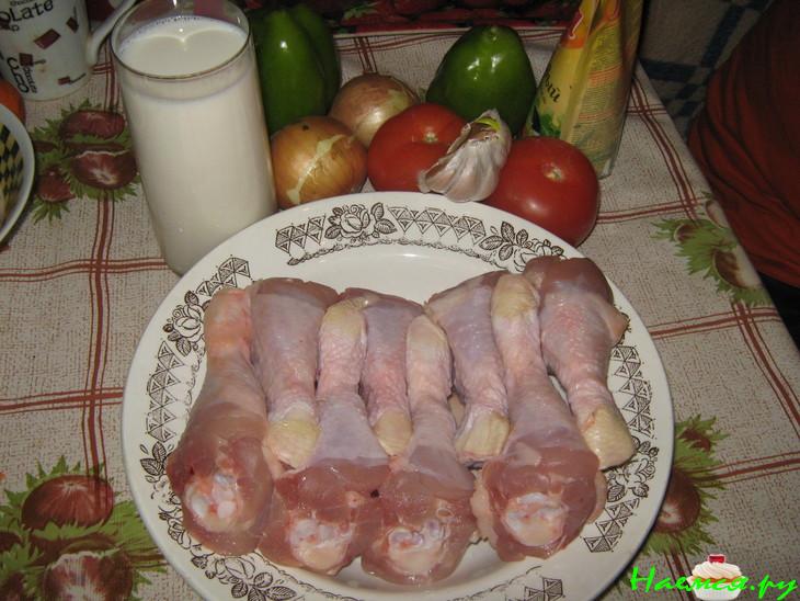 Курочка с овощами и чесноком Курочка с овощами и чесноком