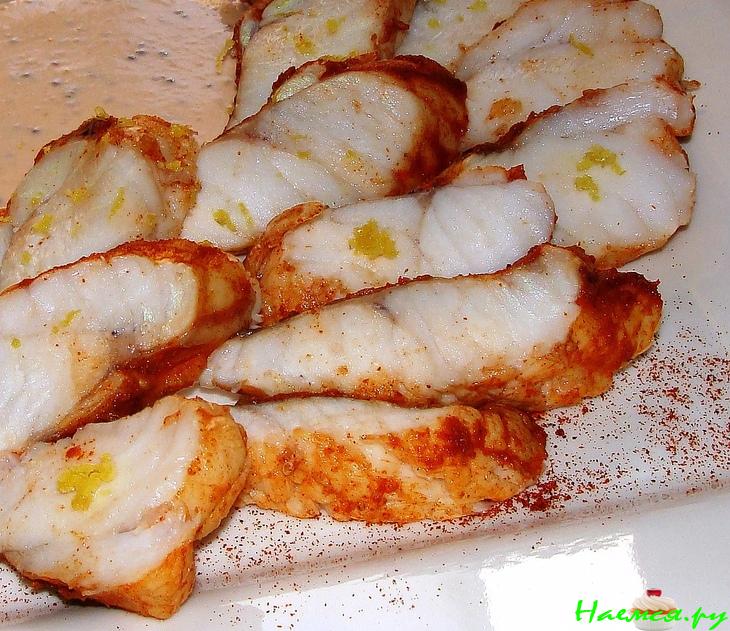 Филе Морского чёрта с соусом 