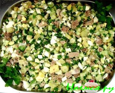 Мясная окрошка