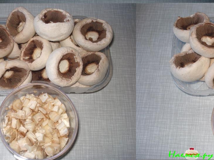 Шампиньоны с начинкой из картофельного пюре