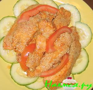 Куриные палочки в кунжуте Куриные палочки в кунжуте