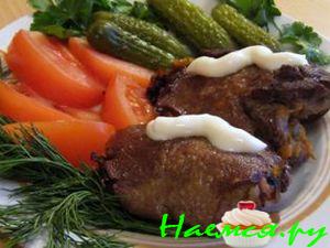 Рулетики из печени с грибами