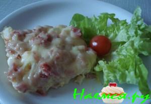 Запеканка из цветной капуста с ветчиной