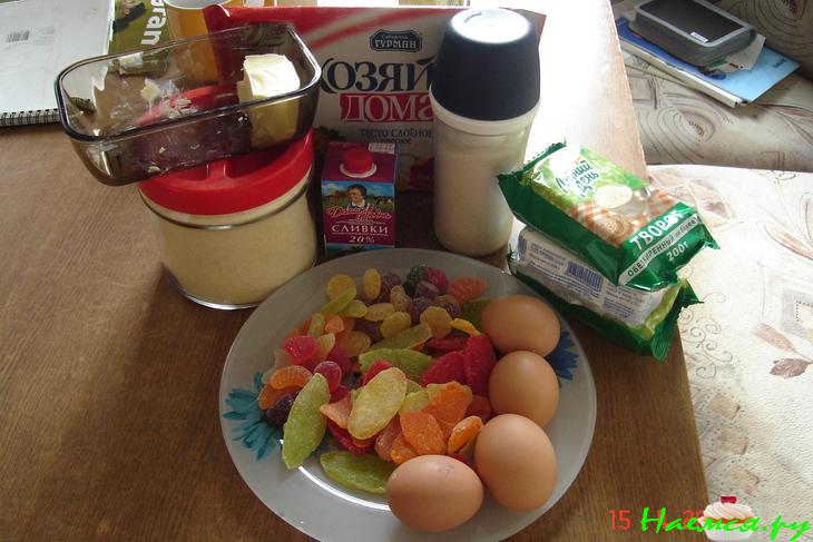 Открытый пирог с творогом