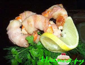 "Креветки в беконе"