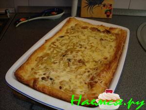Пирог "Душа на распашку, лук с грибами"