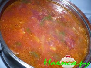 Летний овощной обед (борщ из молодых бурачков и рагу)