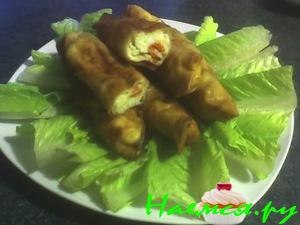 Сытный обед из овощей и сыра в тесте фило