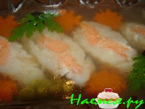 Заливная рыба (судак с лососем)