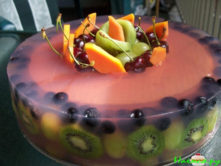 Желейно-фруктовый торт без выпечки Желейно-фруктовый торт без выпечки