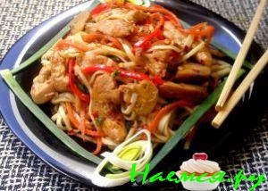 Сhicken Noodles или Курица с лапшой нуделс по-китайски