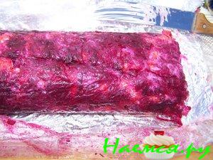 "Сельдь под шубой" в виде рулета