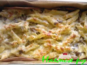 Паста аль форно (запеканка из макарон с грибами)