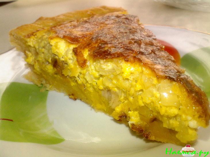 Пирог/киш с курицей и яблоками