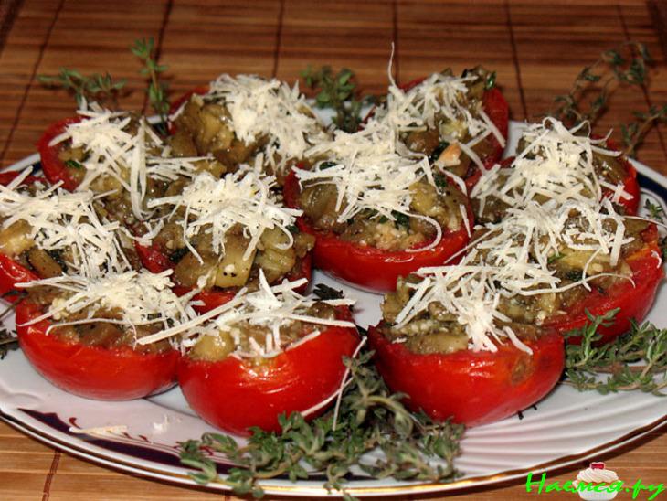 Помидоры с баклажановой начинкой