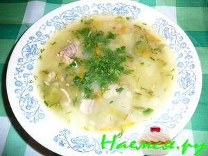 Рассольник с консервой "Горбуша натуральная" Рассольник с консервой "Горбуша натуральная"