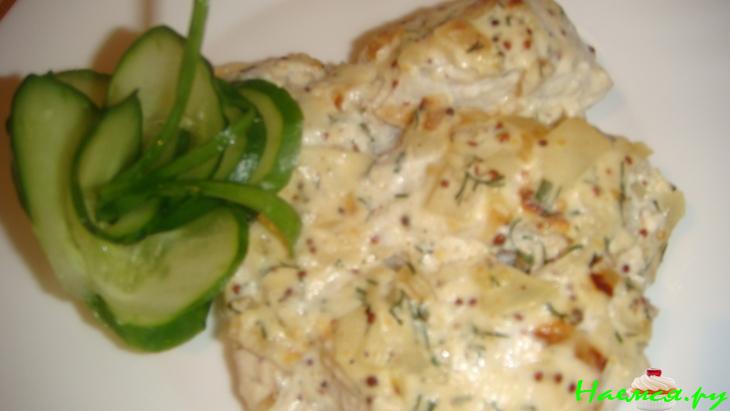 Креветочная рыбка в горчичном соусе