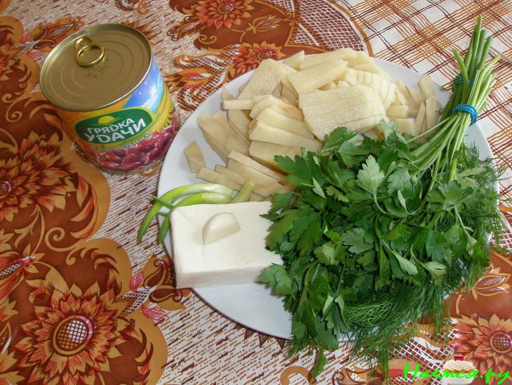 Суп сырный фасолево-грибной