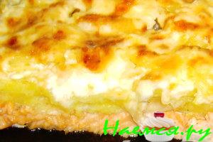 Рыбная запеканка с сыром "Сулугуни"