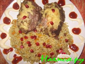 Рулетики из свинины, с гарниром