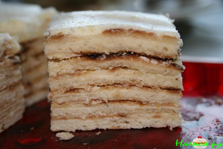 Торт на сковороде со сметанно-апельсиновым кремом