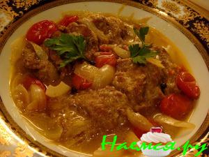 Вырезка говяжья, тушеная в пиве