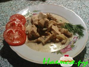 Куриное филе с шампиньонами в сливочном соусе (Вариант)