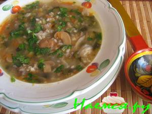 Суп с перловкой и грибами Суп с перловкой и грибами