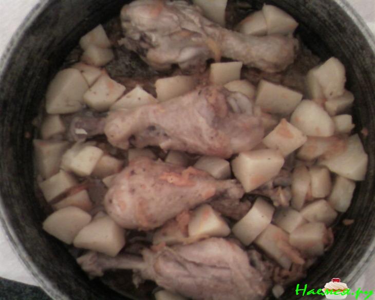 Мягенькая курица - голени с овощами