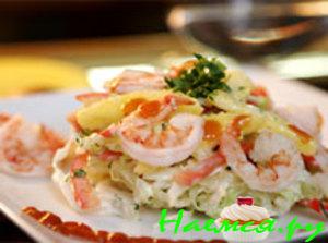 Салат из креветок с манго Салат из креветок с манго