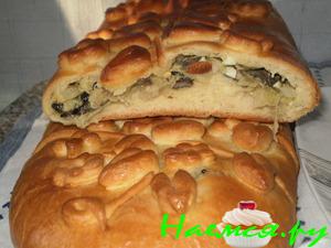 Кулебяка с грибами и капустой Кулебяка с грибами и капустой