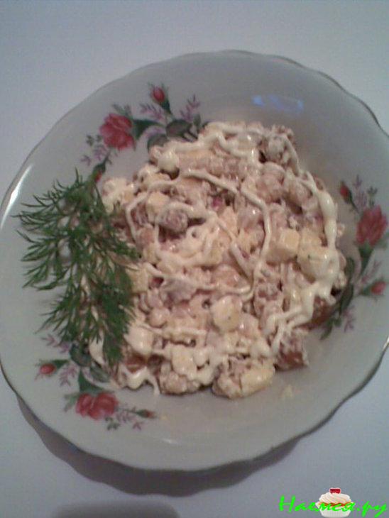 Фасолевый салат с яблочком