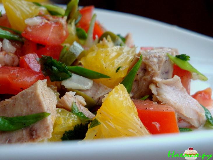 Салат с тунцом и апельсинами