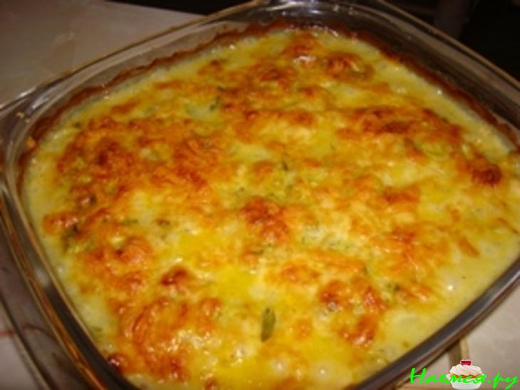 Палтус, запеченный с кабачком