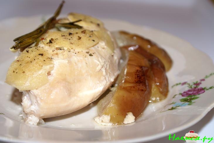 Курица с яблоками и имбирем