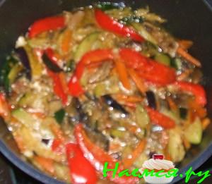 Овощи и лисички