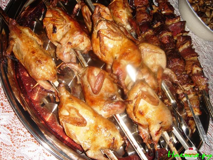 Перепелки на шампурах