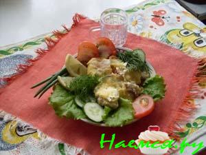 Треска с кабачками и сыром