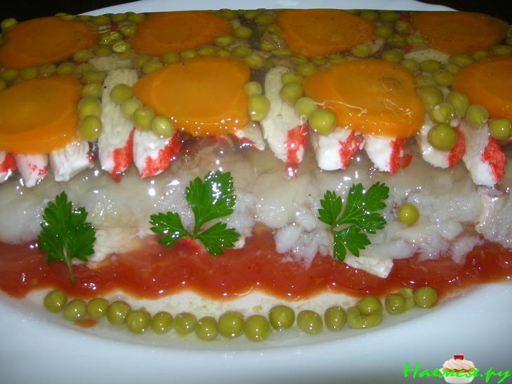 Рыбное заливное с томатным соком
