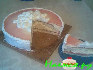 Торт творожный с ягодным желе