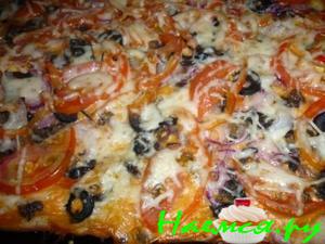 Пицца пикантная с жареными грибами